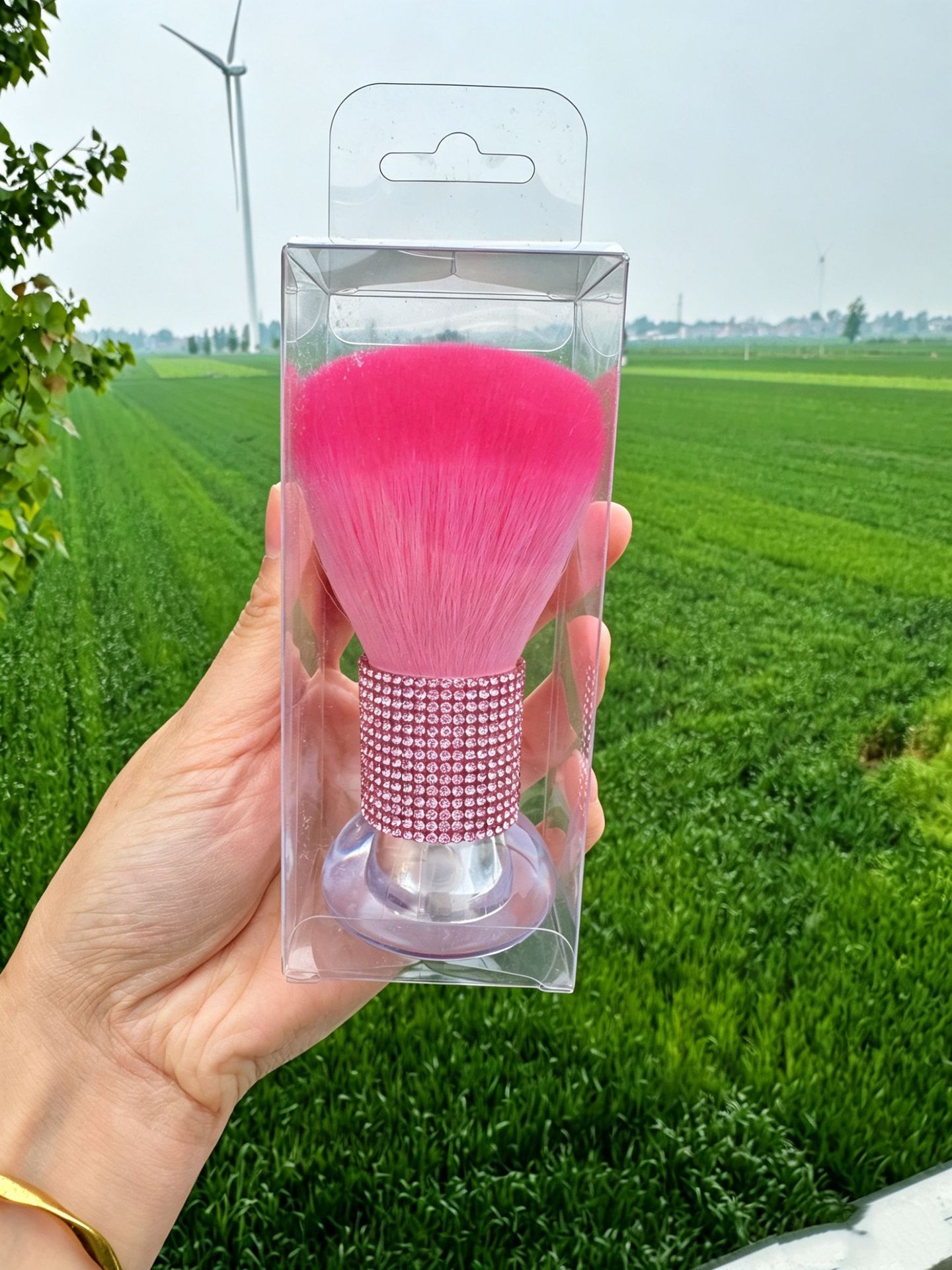 Brocha para Uñas Tipo Champiñón con Base para Manicura y Maquillaje