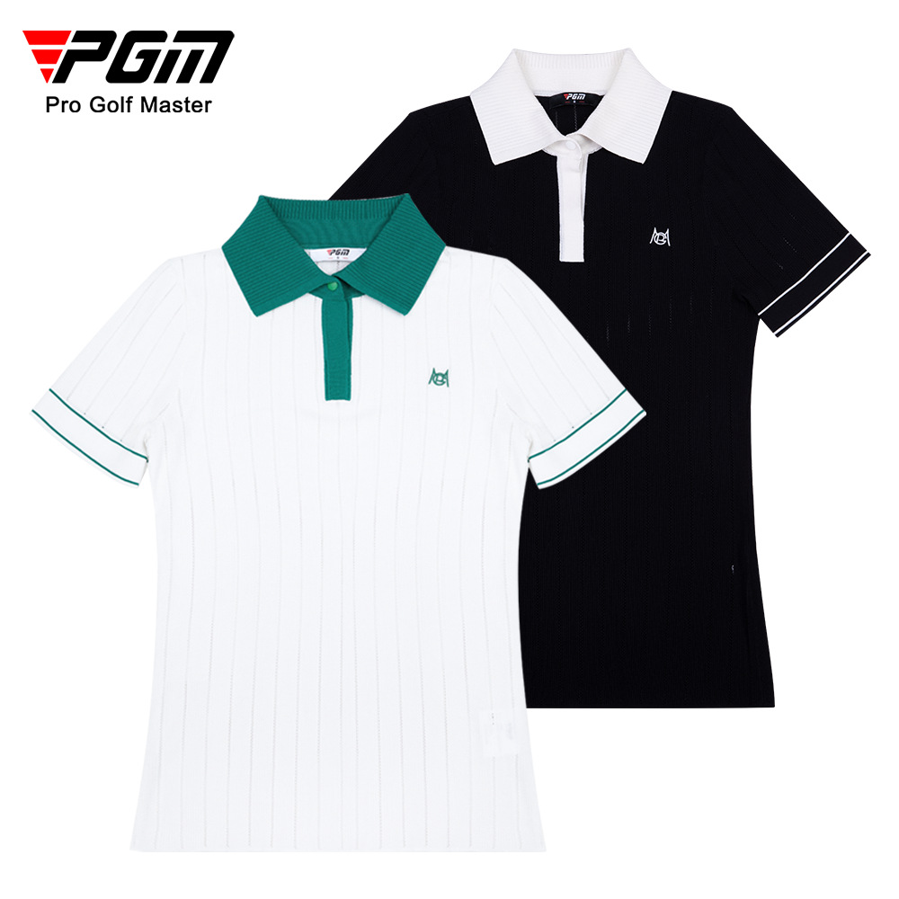 Áo polo nữ thể thao golf mùa xuân hè dệt kim co giãn cao — YF802-Sakura màu POLO [nhẹ và thoáng khí/dệt kim có độ đàn hồi cao/cổ áo lớn]