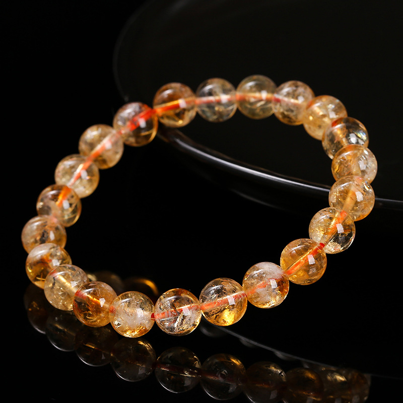 jingzhou jewelry 2a natural citrine bracelet affordable luxury style men‘s and women‘s honey milk-in-water round beads jewelry wholesale