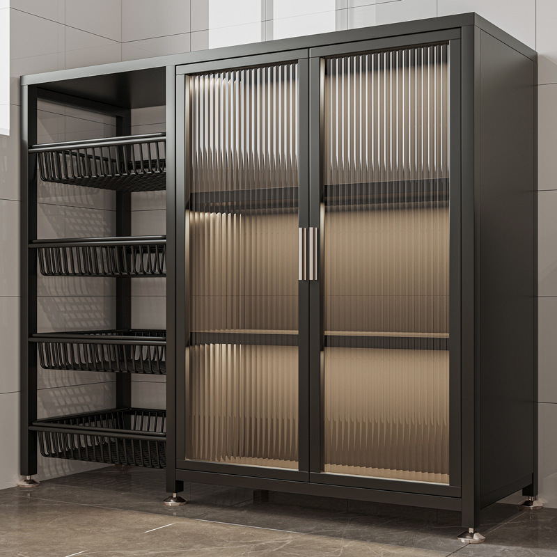 Estantes de cocina, gabinetes de almacenamiento multicapa de piso a techo, gabinetes de almacenamiento, gabinetes multifuncionales, estantes para verduras con puertas