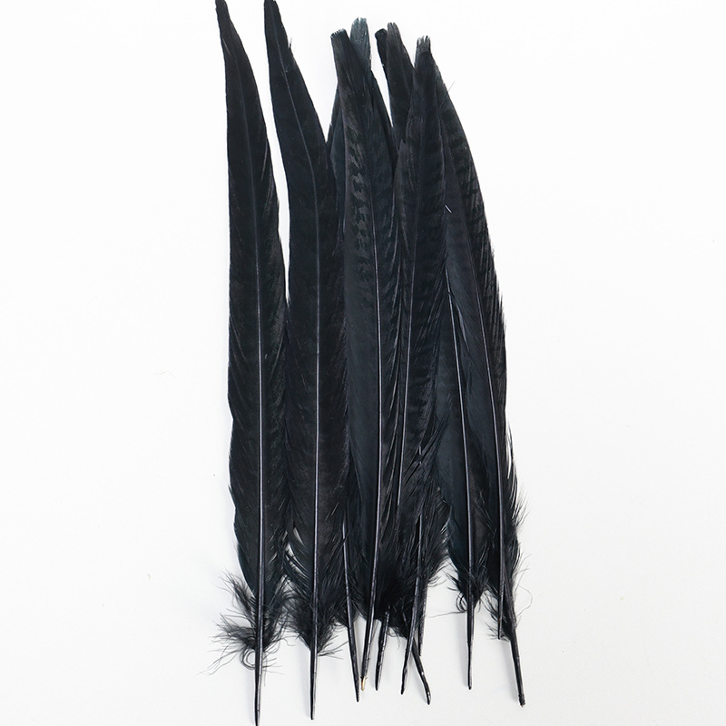 Plumas negras al por mayor diy materiales hechos a mano bolsas accesorios accesorios para niños jardín de infantes creativo curso de arte