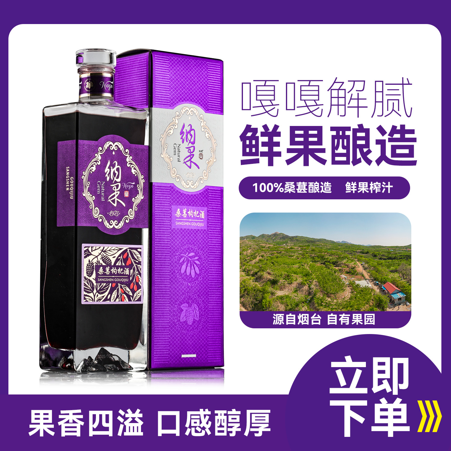 纳果500ml42度桑葚枸杞酒饮料酒水果酒微醺酒桑葚果酒正宗桑葚酒