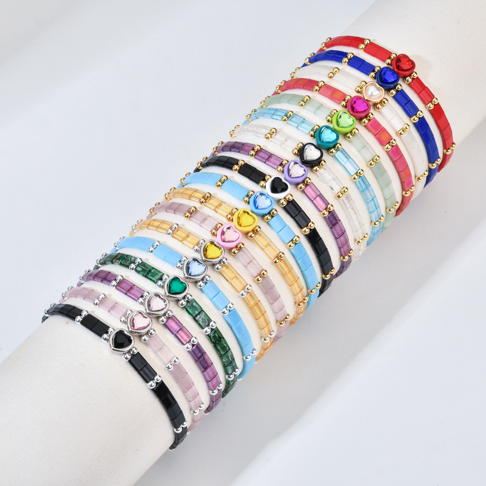 Retro Classic Style Geometric Glass Beaded Bracelets Wholesale display picture 1