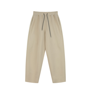 2025 Heavy-weight Solid Color Pleated Split Sweatpants Men's Spring and Autumn All-match Loose Straight Knitted Sports Casual Pants