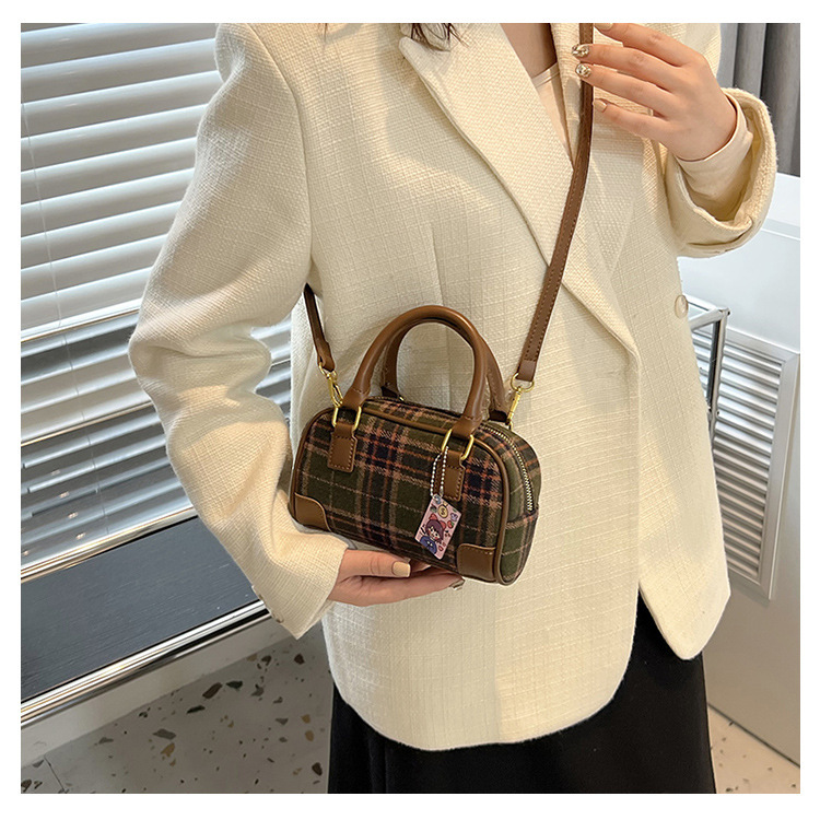 Borsa a tracolla a quadri per donna, elegante borsa a spalla tartan_voghion.com