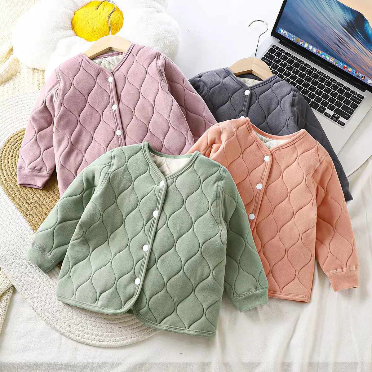 儿童校服内胆三层保暖夹棉女童棉袄男童加厚宝宝棉服棉衣童装冬季