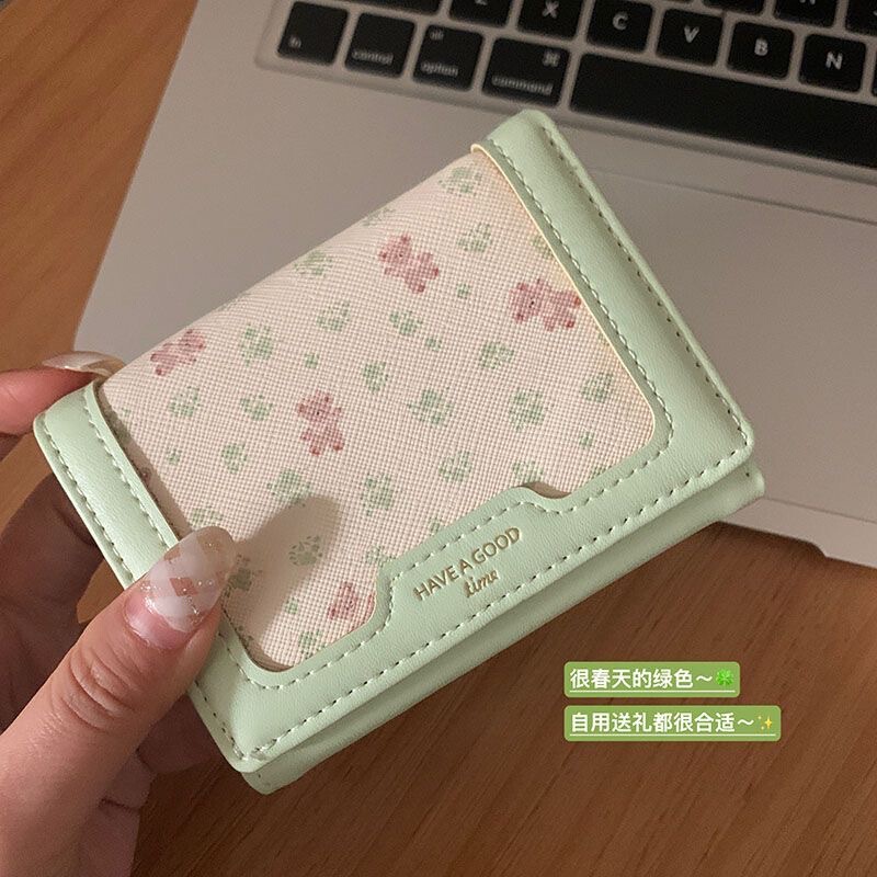 New Floral Bear Wallet~High-Looking, Sweet-Looking Card Holder, Simple and Portable, Gift for Female Students, Korean-Style Small Wallet New Floral Bear Wallet~High-Looking, Sweet-Looking Card Holder, Simple and Portable, Gift for Female Students, Korean-Style Small Wallet