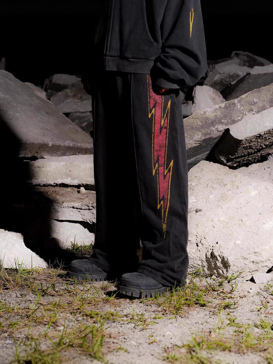 Pantalones Deportivos Holgados con Cintura Elástica para Mujer de Poliéster Estampados