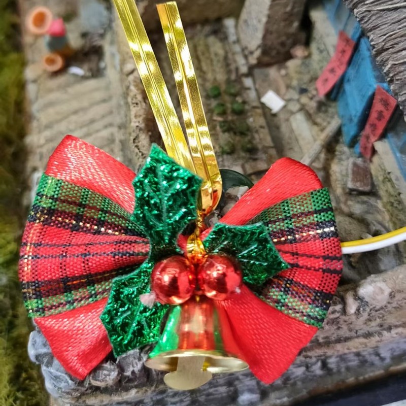 ベルなしクリスマスツリーリボンヘアピンヘッドフラワー装飾アクセサリーリースdiyぬいぐるみ用品ペンダント|undefined