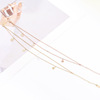 Golden bracelet stainless steel, zirconium, cute jewelry, round beads, accessory, Japanese and Korean, European style