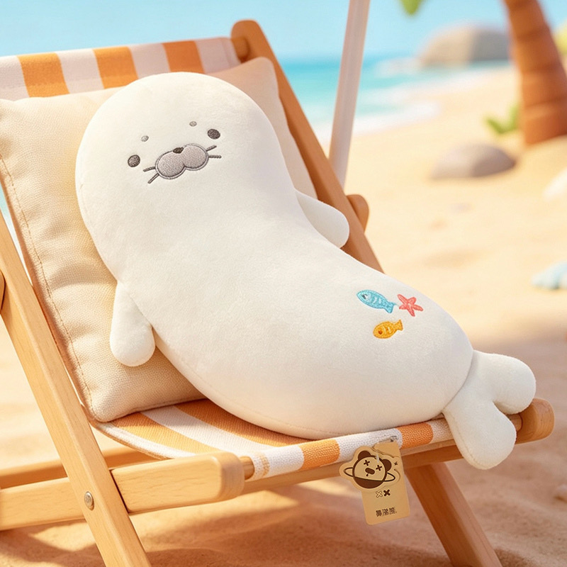 Verano helado delfín almohada de rayas largas marionetas pescado muñecas niños dormir en la cama almohada regalar piernas almohada novia