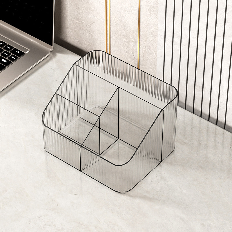 Caja de almacenamiento de cosméticos domésticos escritorio papelería de plástico productos de cuidado de la piel acabado simple estante de control remoto de sala de estar