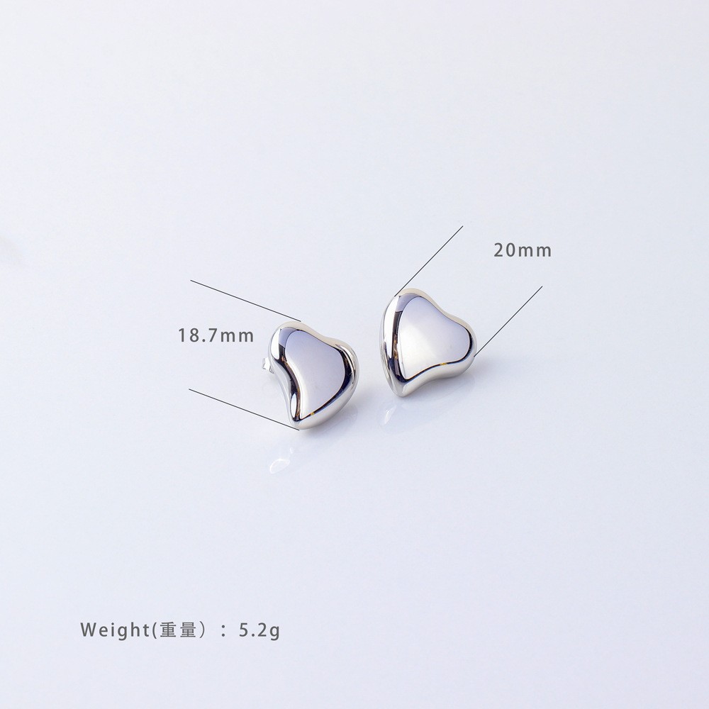 Heart Shape Pattern All Seasons Season Women's Gender 1 Pair Simple Style Heart Shape Mixed Metal 304 Stainless Steel 18K Gold Plated Drop Earrings Ear Studs