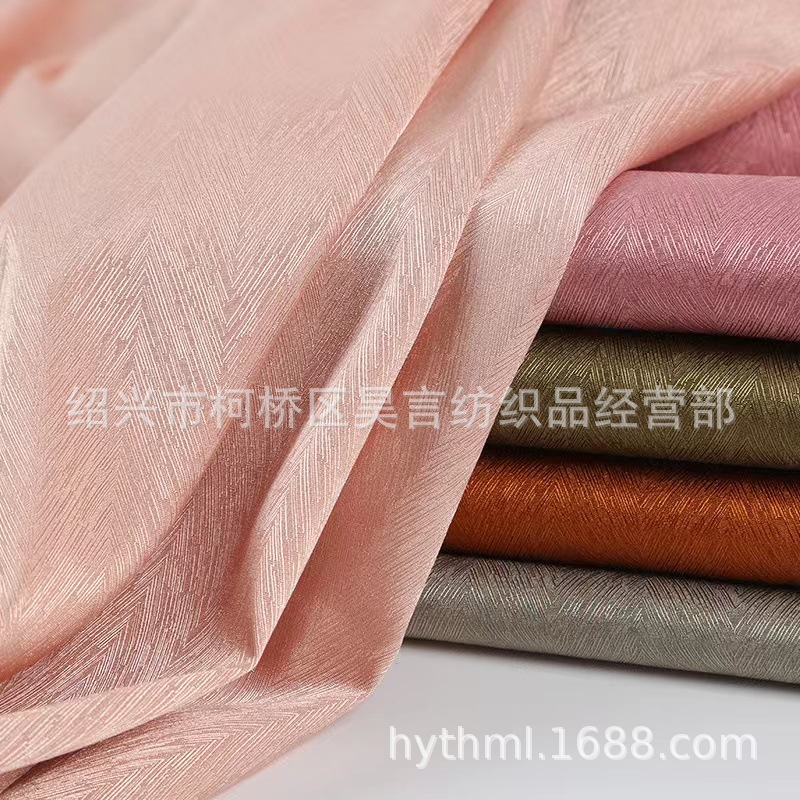 人字纹纯色古风汉服面料提花马面旗袍舞蹈服装色织大提花植物提花