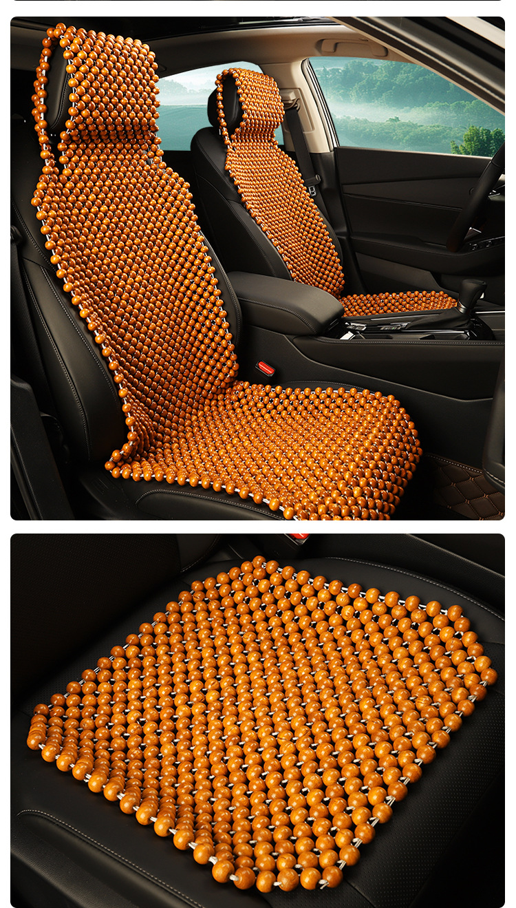 Summer Wooden Bead Cooling Mat Car Seat Cushion Wear-Resistant Breathable Ventilation Massage Cushion Car Mat Office Chair Breathable Chair Cushion