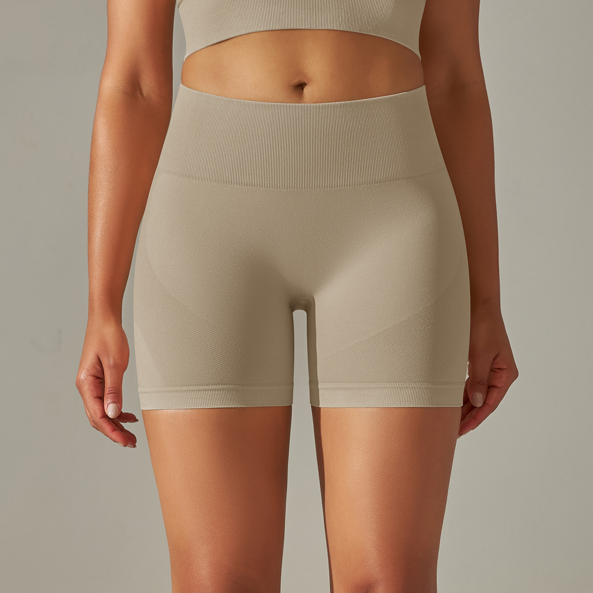 Pantaloni de yoga uni, tricotați fără cusături, culoare piersică, pentru ridicarea feselor și strângerea abdomenului, cu talie înaltă, pentru sport, alergare, fitness_voghion.com
