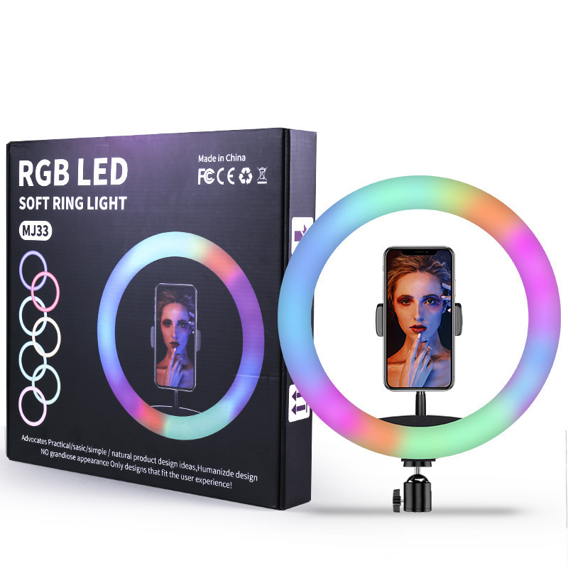 Mj26 Live Broadcast Rgb Fill Light Photography 10inch \8\18 Indoor Camera Flash Ring