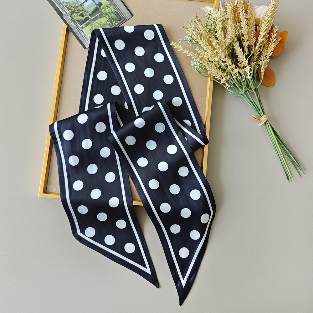 Diseñador de bufandas de seda larga mujer ins moda bolsa cinta de moda universal bufandas coreanas correa de cabello