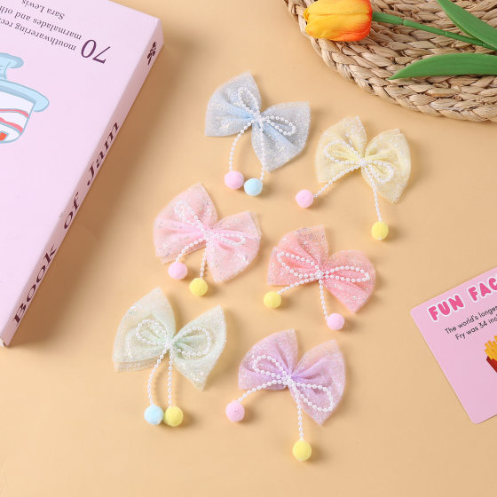 New Pearl Bow Semi-finished Material Accessories Girls Hair Accessories Hairpin Princess Skirt Shoes Hosiery Hat Garment Accessories