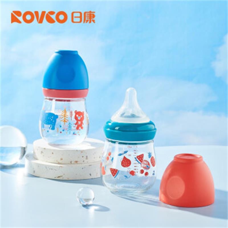 Rikang Newborn Wide-caliber Glass Bottle Anti-flatulence Baby Bottle Fruit Juice Bottle Nutritional Care Bottle
