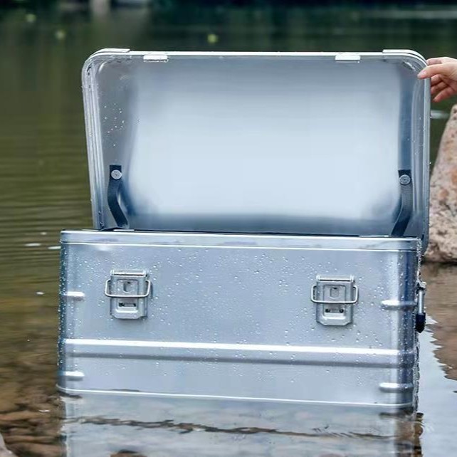 アウトドアキャンプ用品収納ボックス、ピクニック用アルミ合金大型収納ボックス、車載荷物ボックス、車載収納ボックス