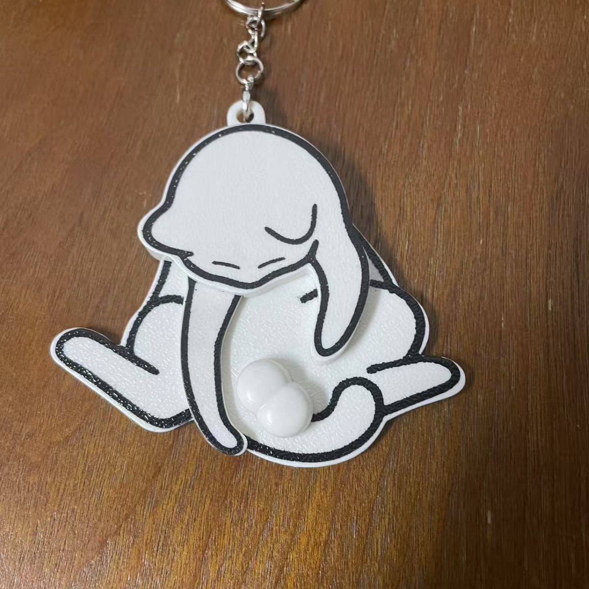 【화이트 1개】 계란 놀이 고양이 키링