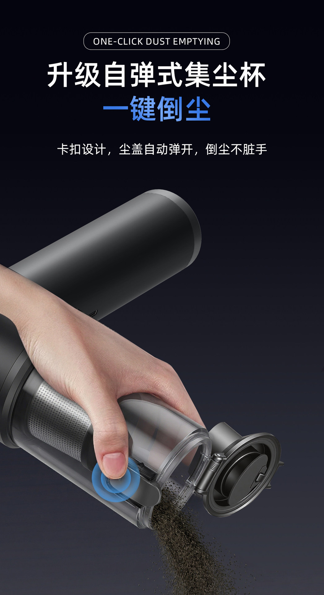 Deli Car Vacuum Cleaner - Powerful Suction, Handheld, Blowing and Suction Combo, Dual-Use for Car and Home, Wireless, High-Power, Portable Vacuum Cleaner