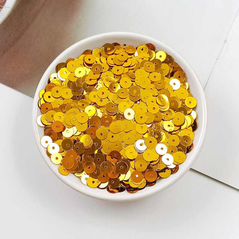 Yaluo PET lentejuelas 6MM ronda plana agujero medio DIY plata fondo multicolor de detección de Chuck de comercio exterior color mezclado PIN de fábrica