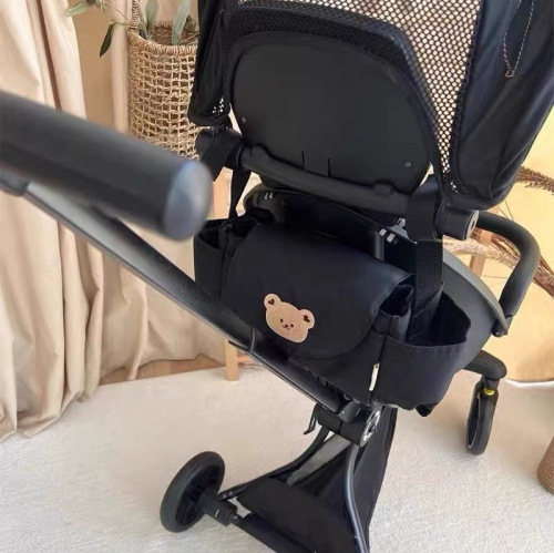 Korean ins baby stroller hanging bag cartoon bear storage bag children's car storage basket hanging bag baby walking artifact
