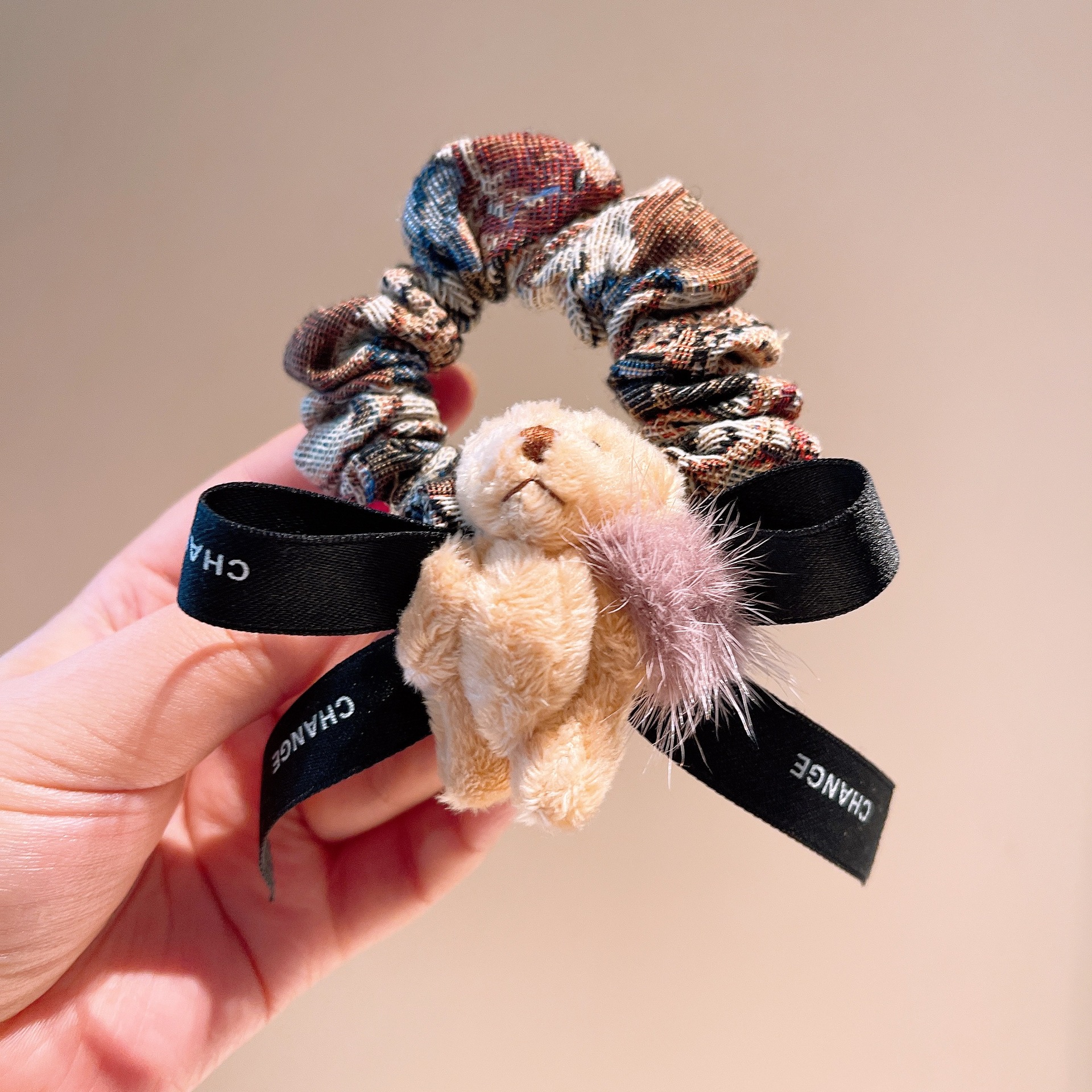 Korean Version Temperament Cute Bear Doll Hair Circle Letter Ribbon Bow Knot Hair Rope Jewelry display picture 7