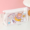 Cartoon capacious cute pencil case, high quality Japanese cosmetic bag, for secondary school