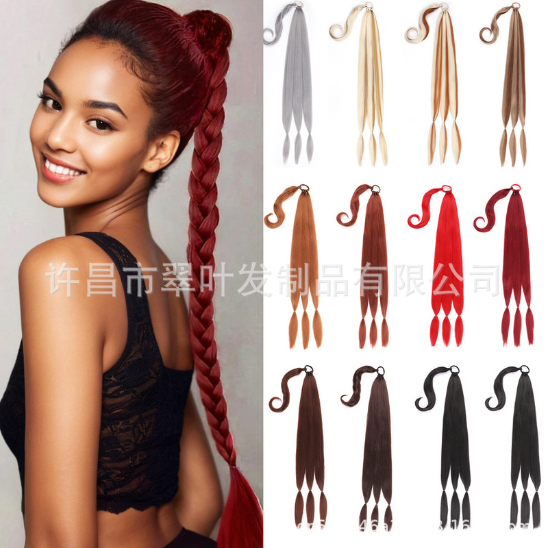 Rubber Band Ponytail Wig, Fashionable and Popular Chemical Fiber Braided Hair Extensions That Can Be Braided into Ponytail Wig