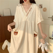 蕾丝公主风胖mm200斤睡裙女夏天新款短袖学生宿舍大码家居服