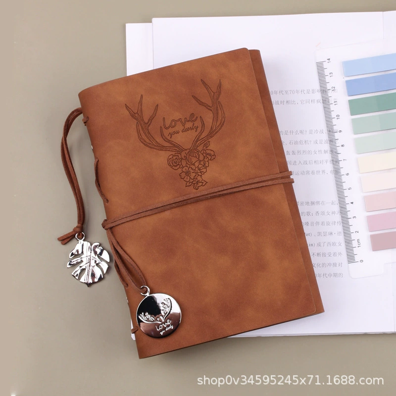 Retro pocket notebook D017, horizontal inner core with 3 storage pockets, tear-off pages
