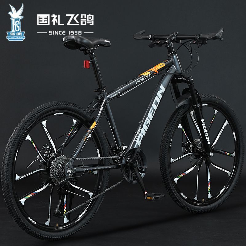 Flying Pigeon Mountain Bike, estudiantes de secundaria para hombres, estudiantes de secundaria, adultos, bicicleta de amortiguación ligera de velocidad variable
