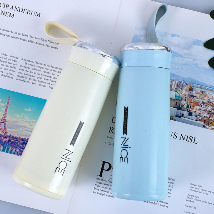 Creativo aislado de doble capa ness taza de vidrio piso empuje estudiante taza portátil regalo de vacaciones taza de publicidad impresa LOGO