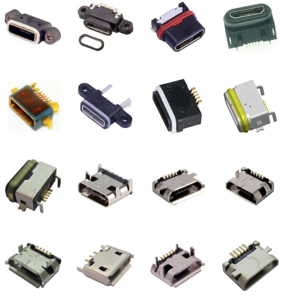 大功率充电USB插座24p 快充USB母座卧式沉板 USB Type c插口24p-阿里巴巴