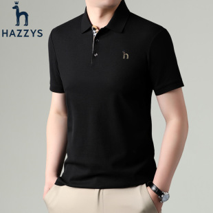 Hazzys Haggis genuine goods summer new mercerized cotton lapel short sleeve T-shirt cotton business men's POLO shirt