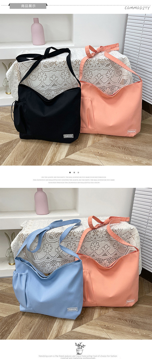 Spring and summer women's bags, ins-style, niche design sense canvas bags, drawstring single-shoulder bags, crossbody bags, college student class bags undefined