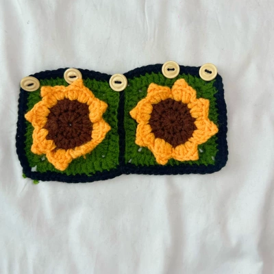 Seat belt shoulder pad — Seat Belt Shoulder Pads, Hand-Crocheted - three-dimensional-sunflower-safety-belt-cover-1pcs-205x10cm