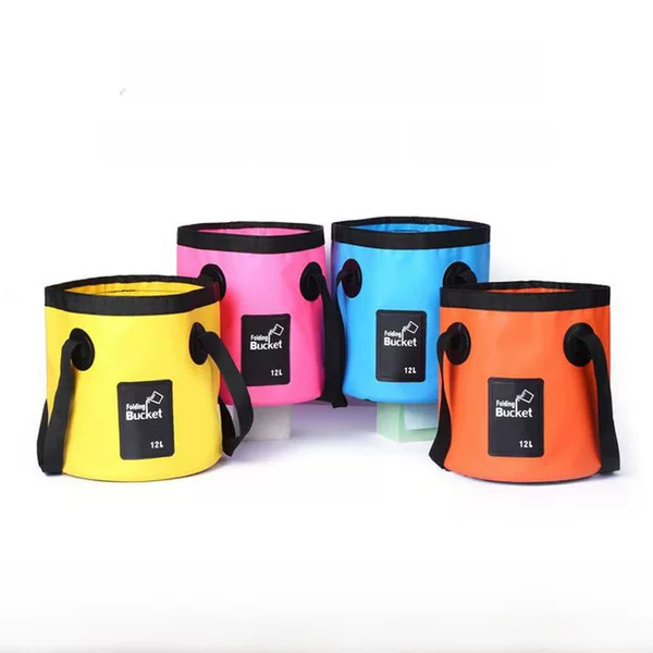 Cross-Border Outdoor Camping Fishing Waterproof Bucket Pvc Portable Folding Travel Fishing Bucket Foot Soaking Bucket