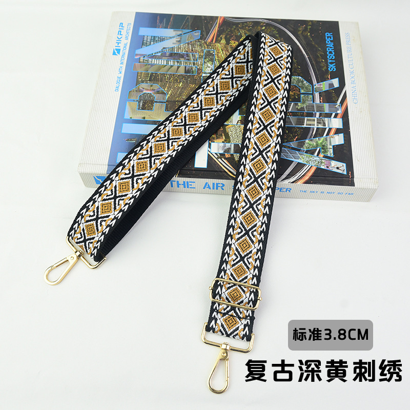刺繍入りレディースバッグショルダーストラップクロスボディバッグストラップ調節可能なパーソナライズされたエスニックスタイルレトロ幅広ヨーロッパとアメリカのジャカードファッション交換|undefined
