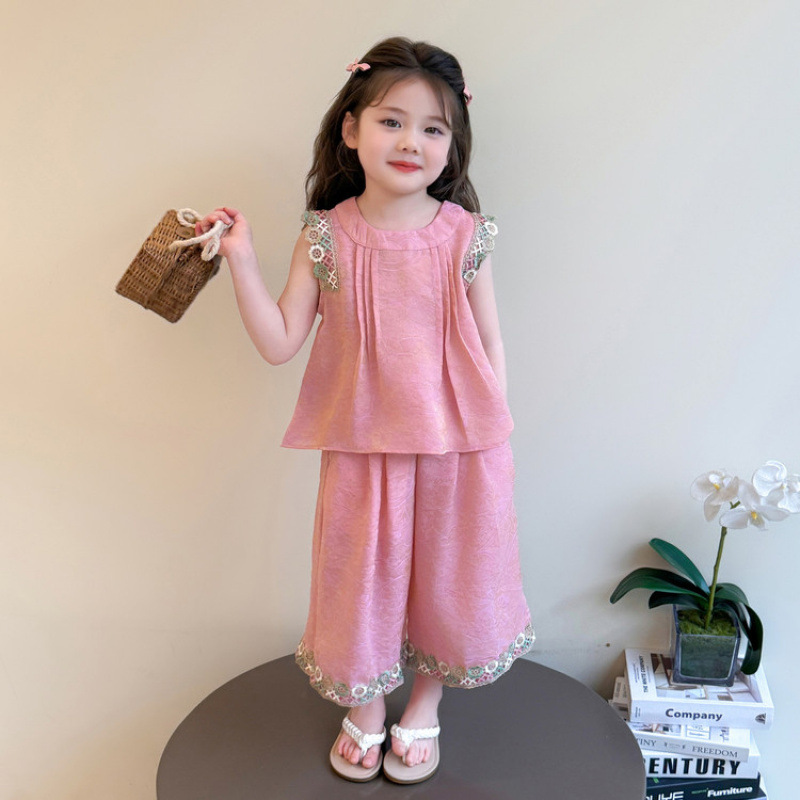 女童汉服套装夏季2025新款儿童国风背心两件套夏装女孩新中式唐装