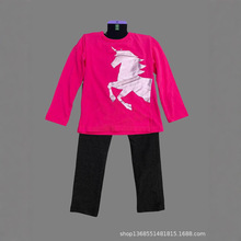 跨境外贸童装欧美原单女中小童套装ANDY&EV*长袖T恤+长裤春秋套装