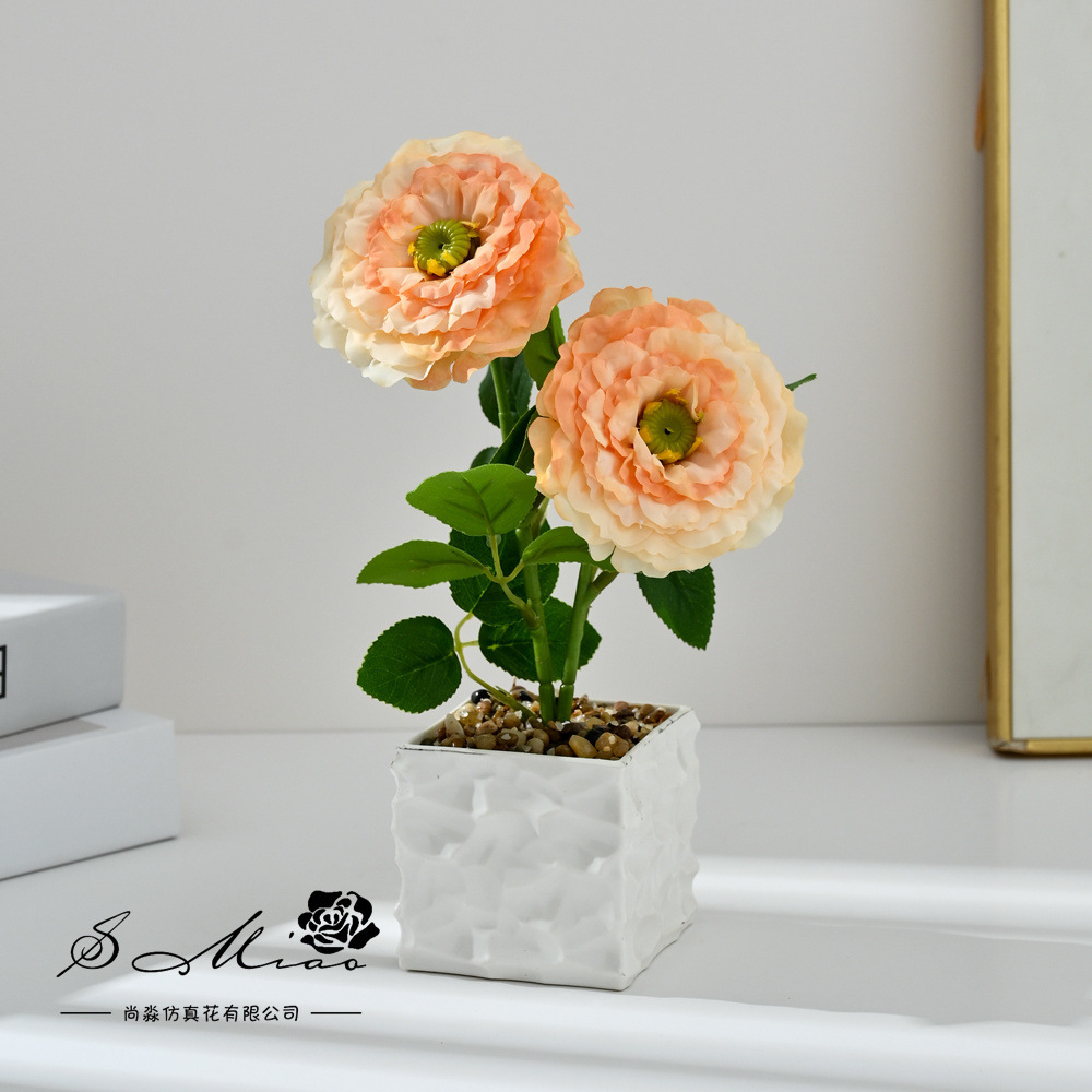 Creativo de dos cabezas Koi flor bonsai moda imitación maceta fotografía de flores falsas flores artificiales boda decoración decorativa image 10