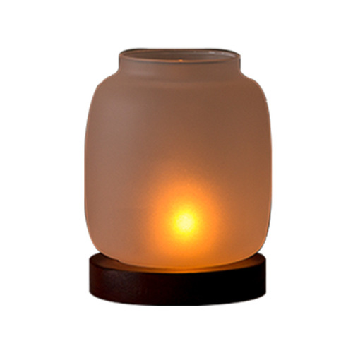 Glass candlestick ornaments, household Chinese-style aromatherapy wax hood, retro special electronic small candlelight, romantic Zen light luxury