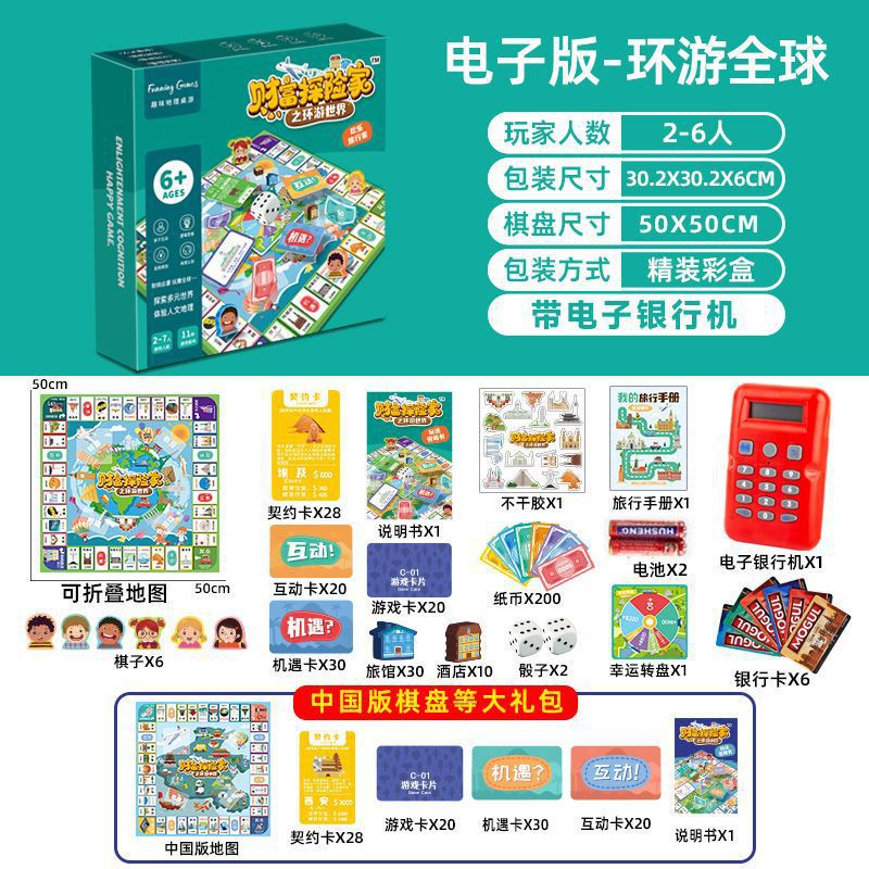正版大号富翁游戏棋经典豪华升级版成年桌游学生儿童聚会桌游包邮|undefined