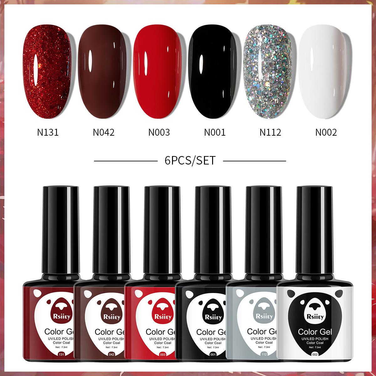 6-color nail polish glue suit popular color painted glossy cat eye UV phototherapy glue for nail salon