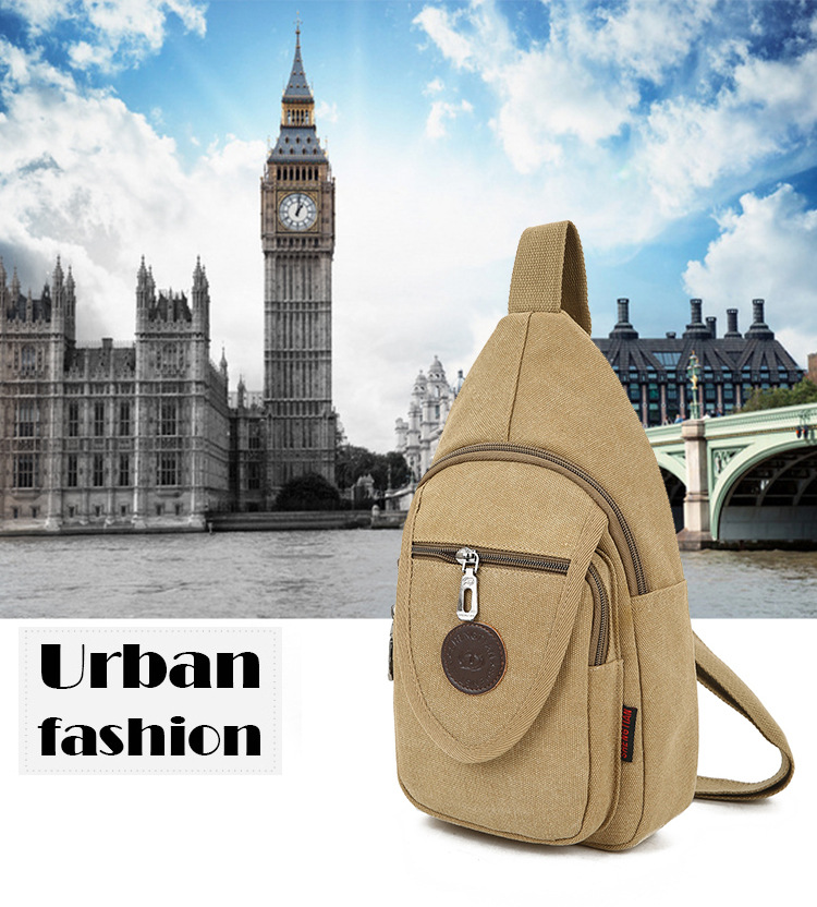 New men's chest bags, Korean-style single-shoulder bags, crossbody bags, men's and women's backpacks, Korean-style casual canvas bags, wholesale from manufacturers undefined