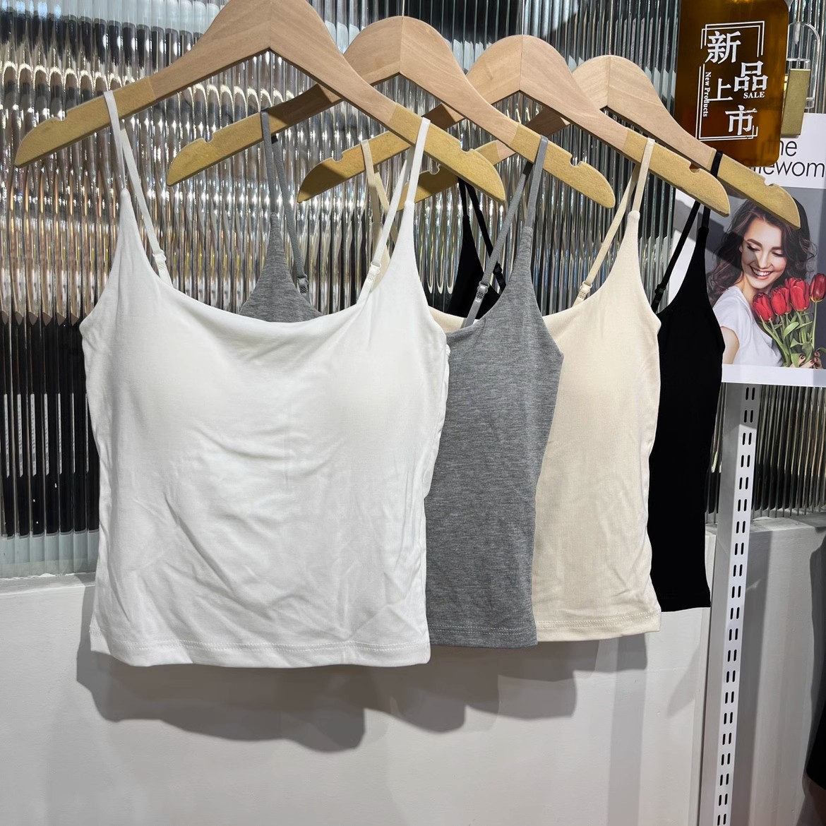 New modal suspender with chest pad for women with beautiful back suspender vest outside with chest pad for women with inner wear